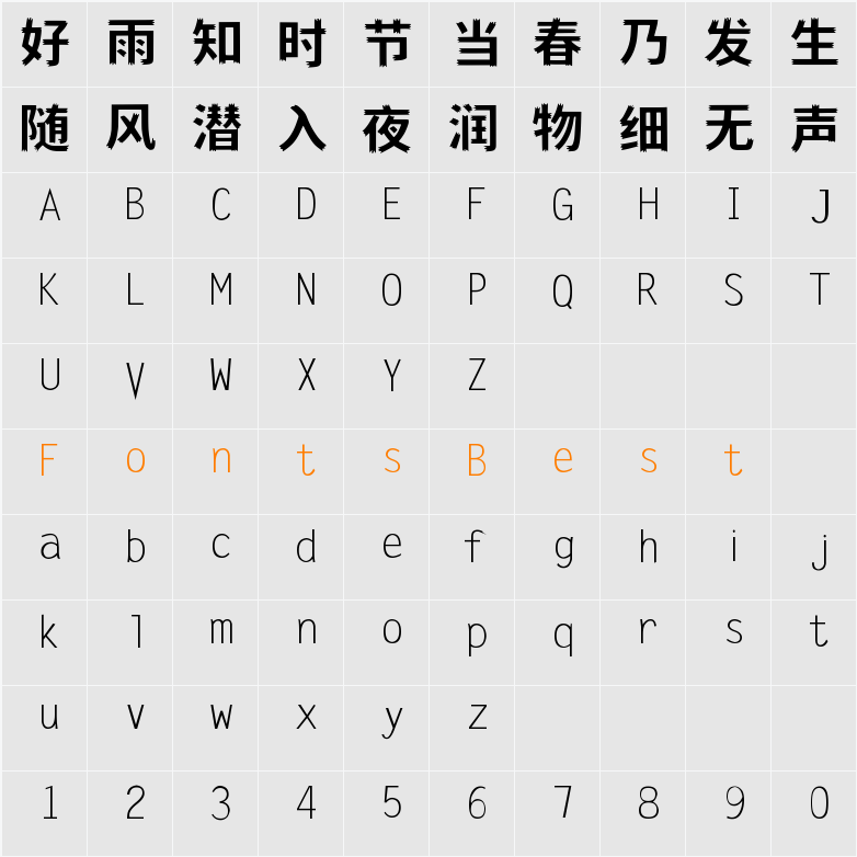 鼎猎刺猬体 Character Map