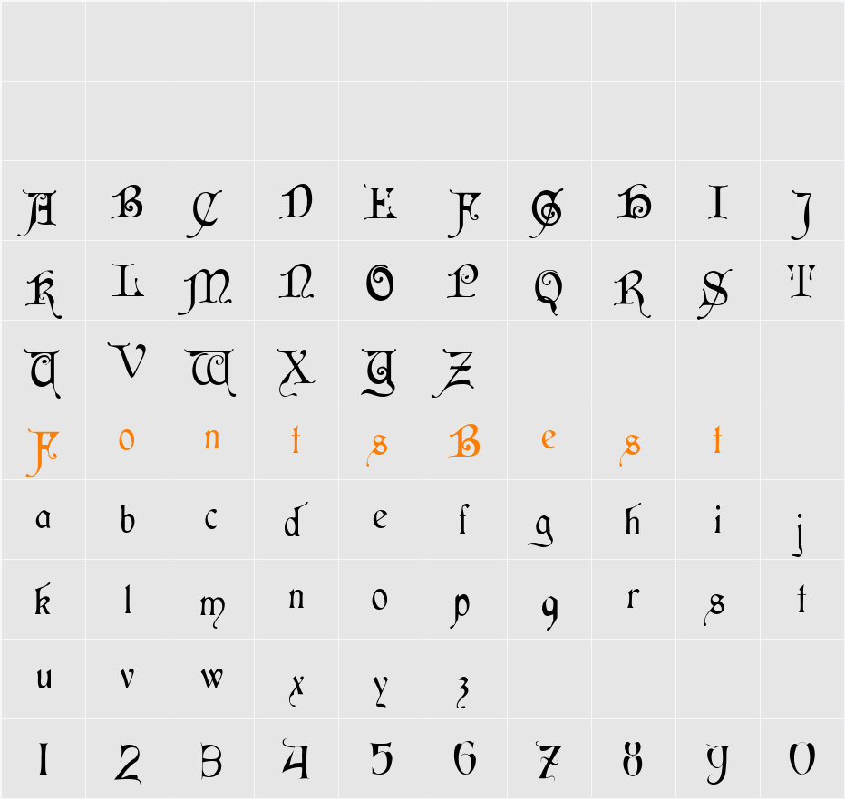 Cardinal Alternate Character Map