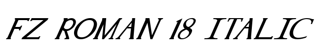 FZ ROMAN 18 ITALIC Font Image