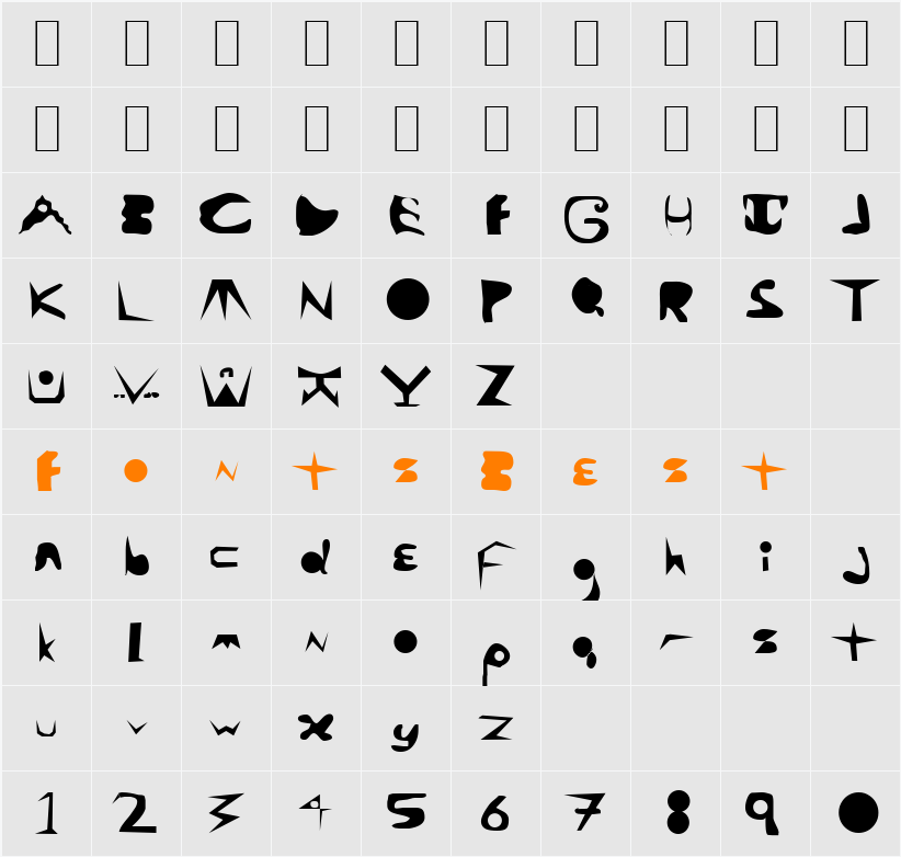 Ala Carte Character Map