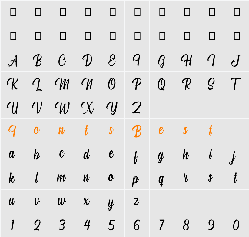 Hugheid Character Map