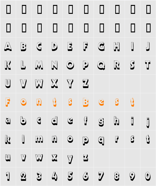 MeppDisplayShadow Character Map