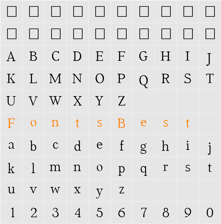 Aabced Character Map