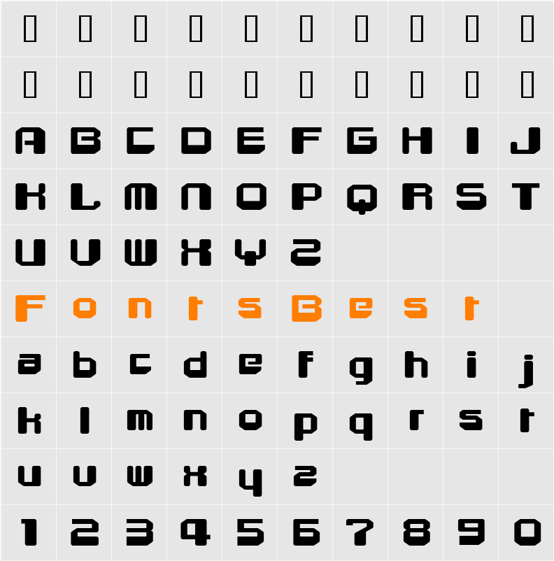 Cube2000 Character Map