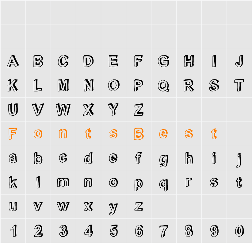 C rial black Character Map