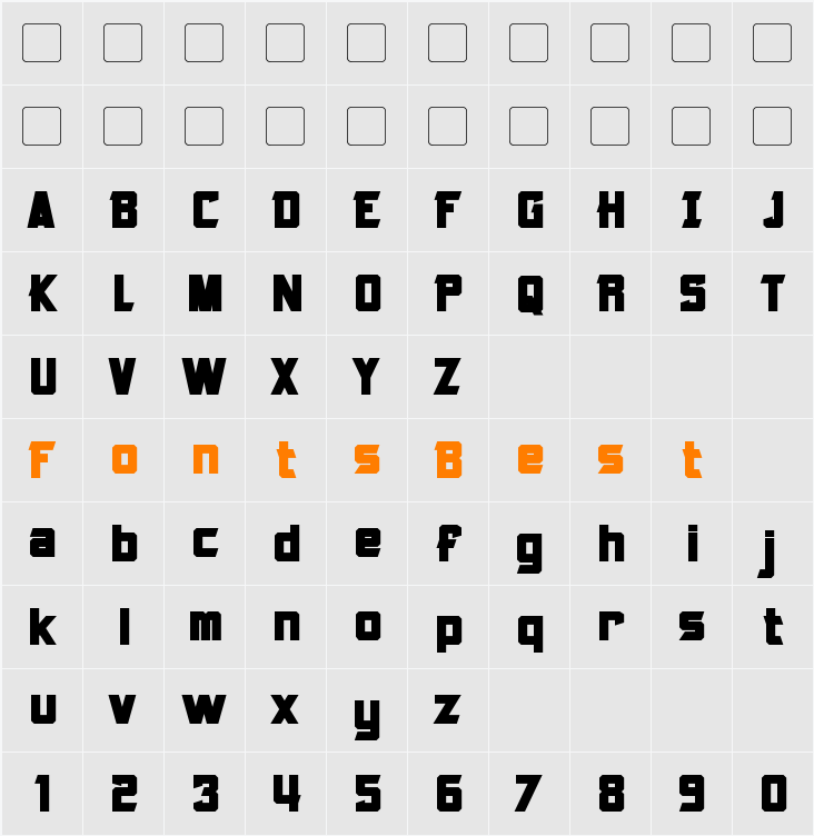 Armorhide Character Map