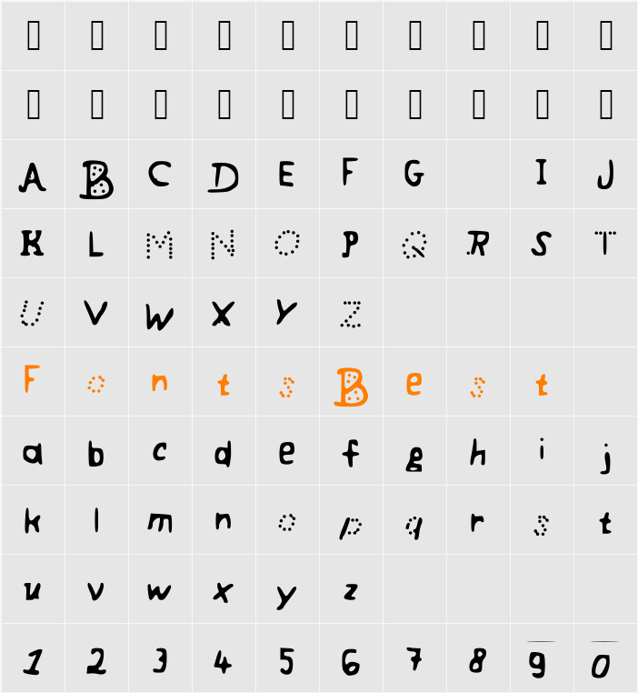 Cooly_Font Character Map