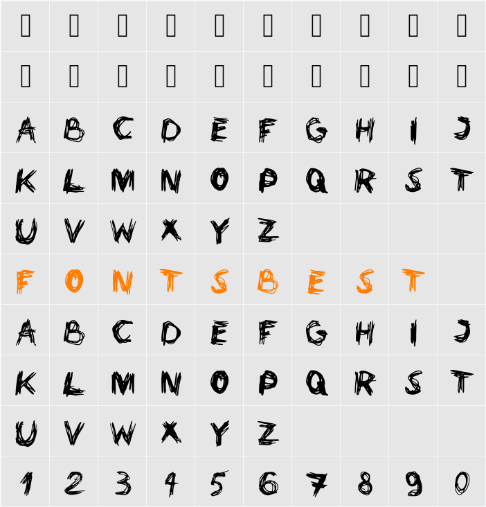 Ustroke Character Map