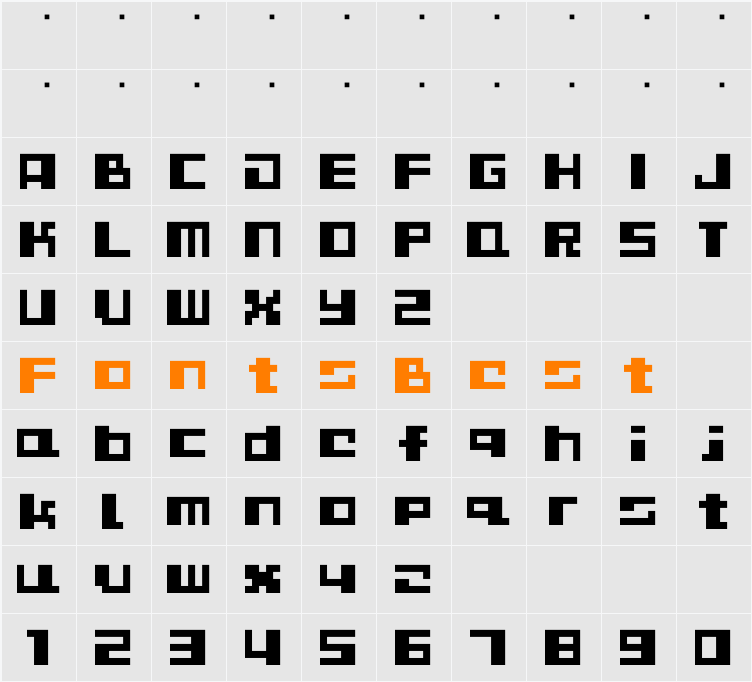 D3 CuteBitMapism TypeB Character Map