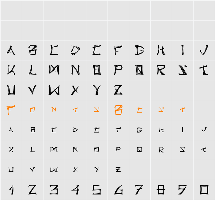 BushidoType Character Map