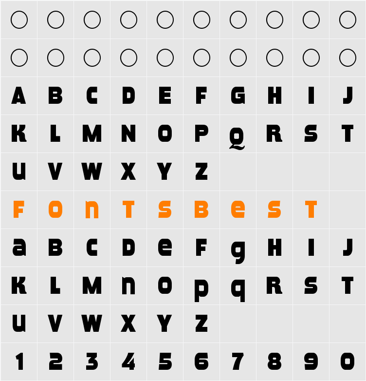 Meposa Character Map