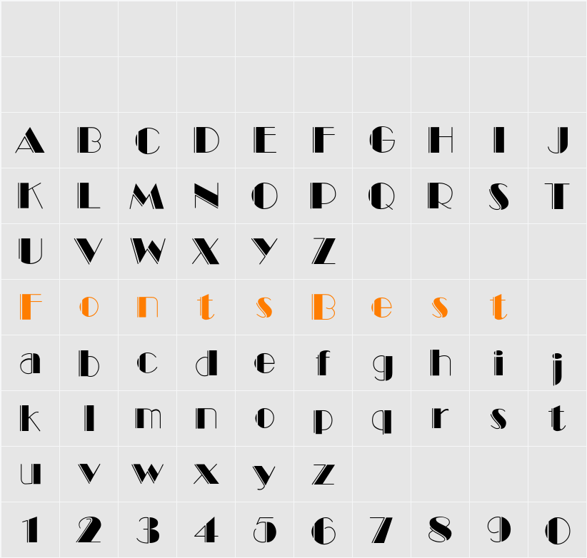 BummetEngraved Character Map