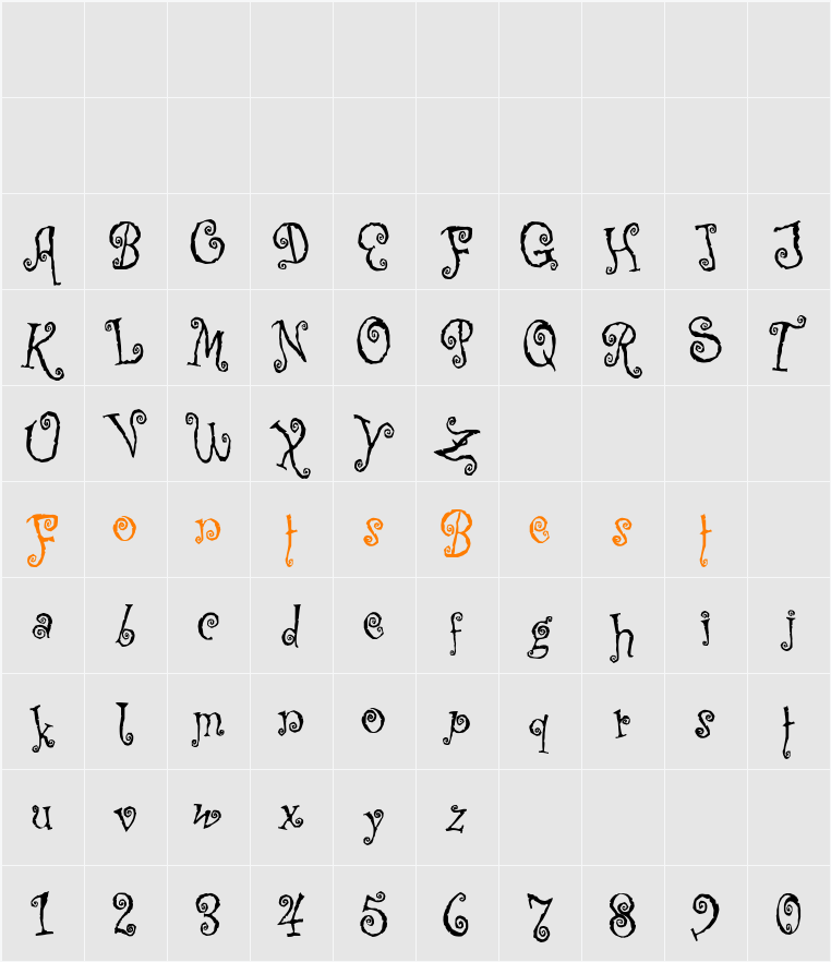 Corps-Script Character Map