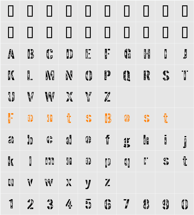 JI-Hoists Character Map