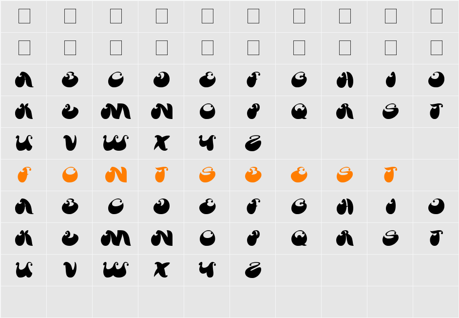 Butterfly Character Map