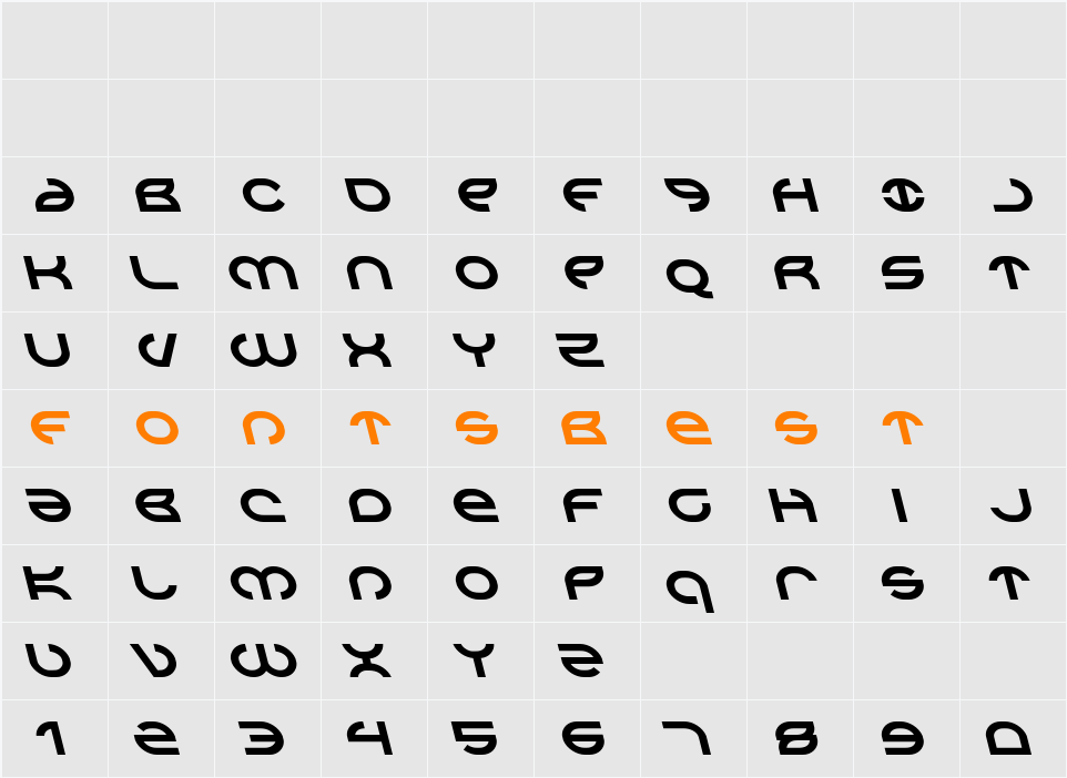 Aetherfox Leftalic Character Map