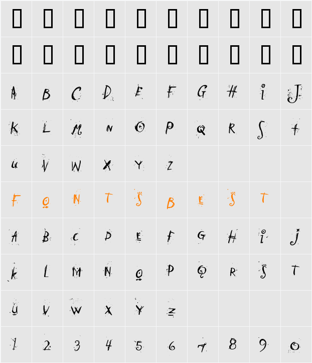 CatScratch Character Map