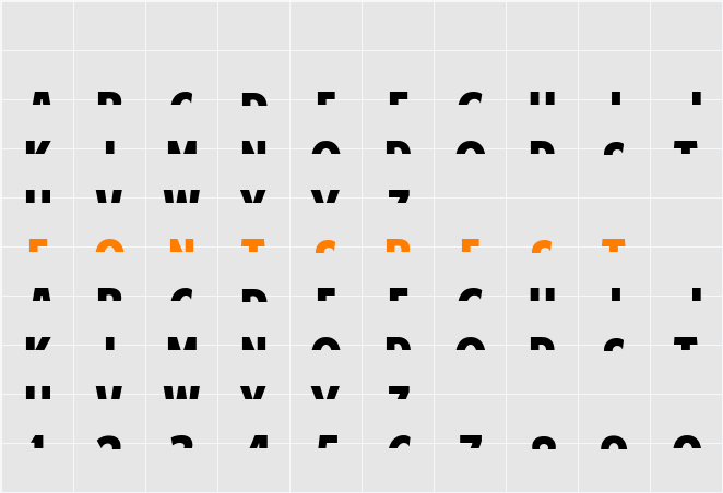 American Purpose STRIPE 1 Character Map