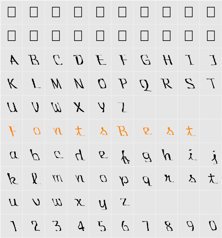 FZ WARPED 30 LEFTY Character Map