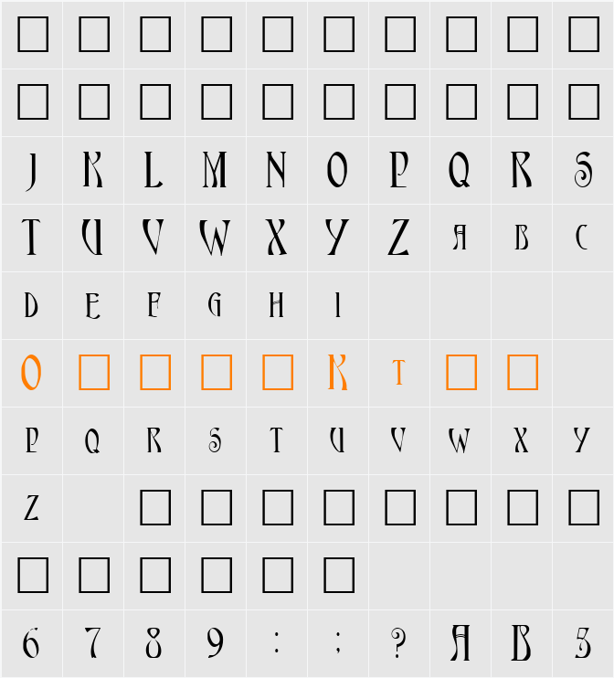 䅭扲潳楡䍡 Character Map