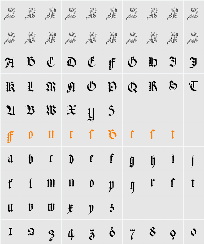 Meyne Textur Character Map