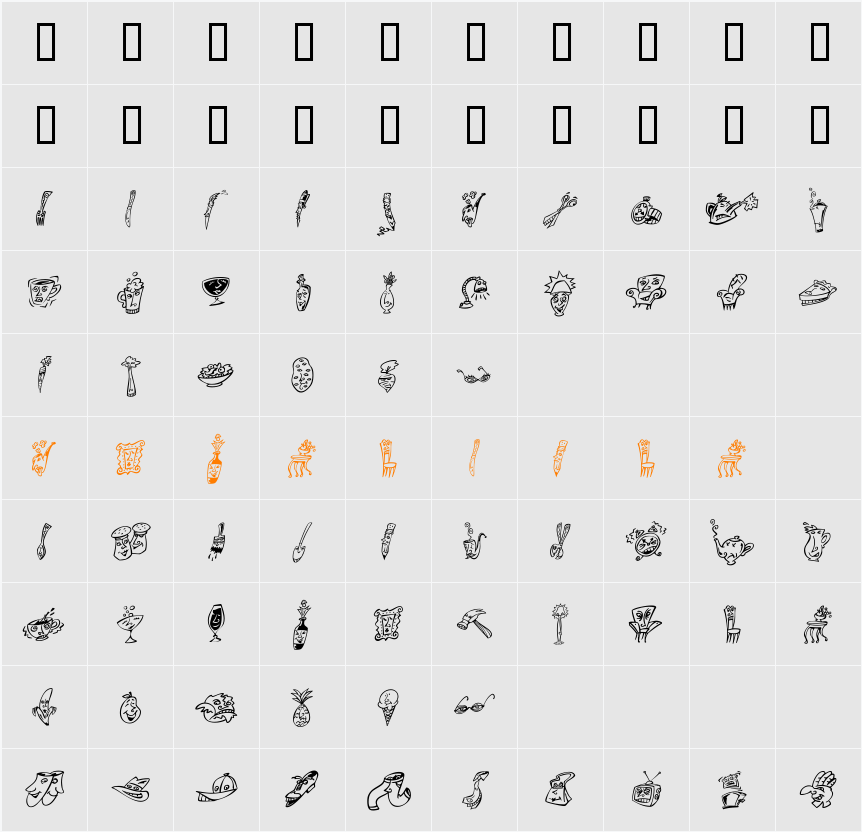 Mini Pics Character Map