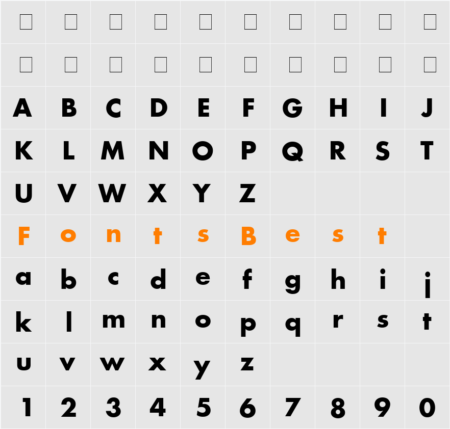 AG_Futura Character Map