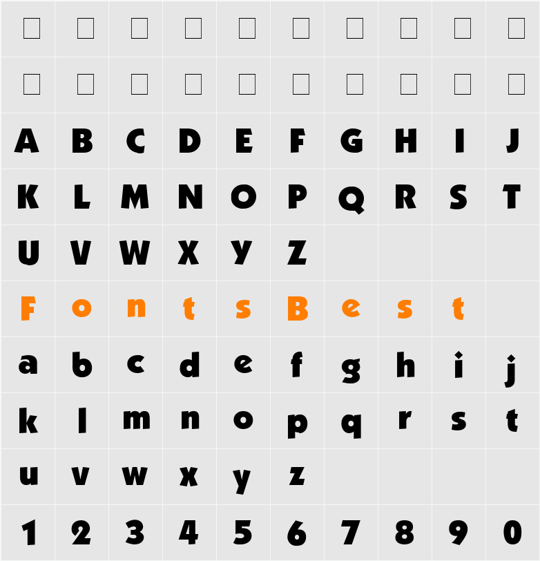 Anakeim Display SSi Character Map