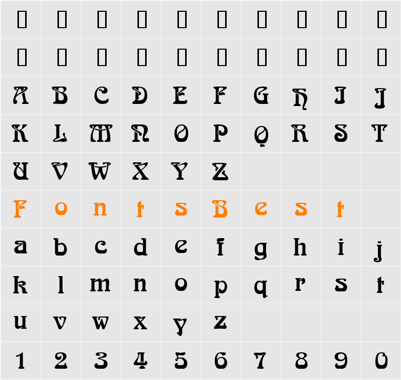 ArabikDB Character Map