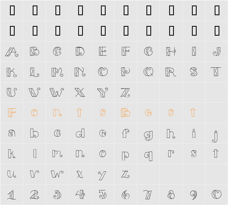 CK Contemporary Capitals Character Map