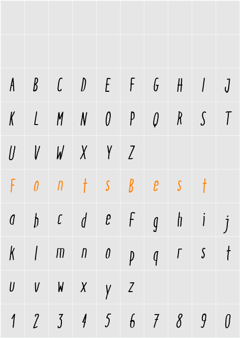 Italo Medium Italic Character Map