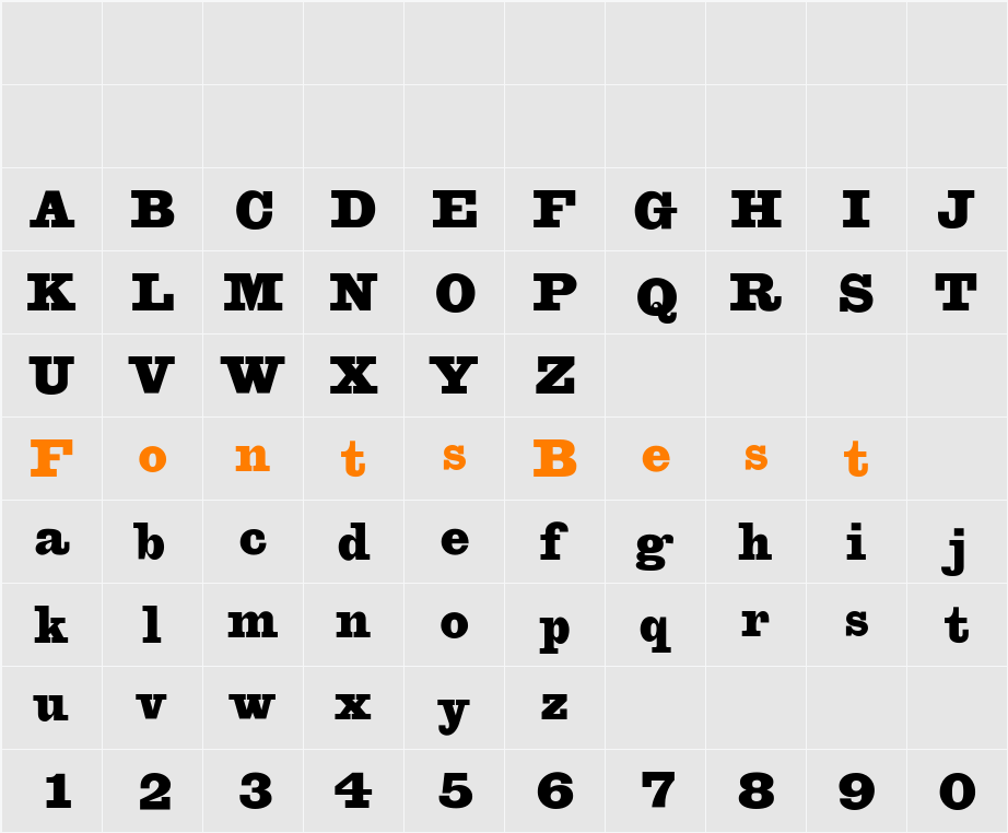 CgEgizianoBl Character Map