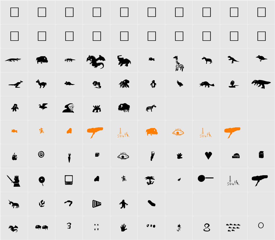 MattsPicts Character Map