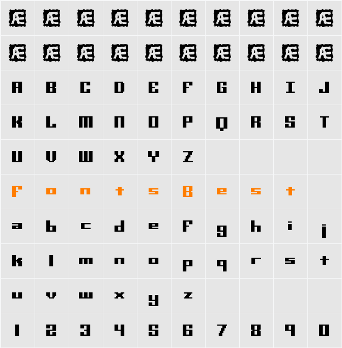 Mini Kaliber S TT BRK Character Map