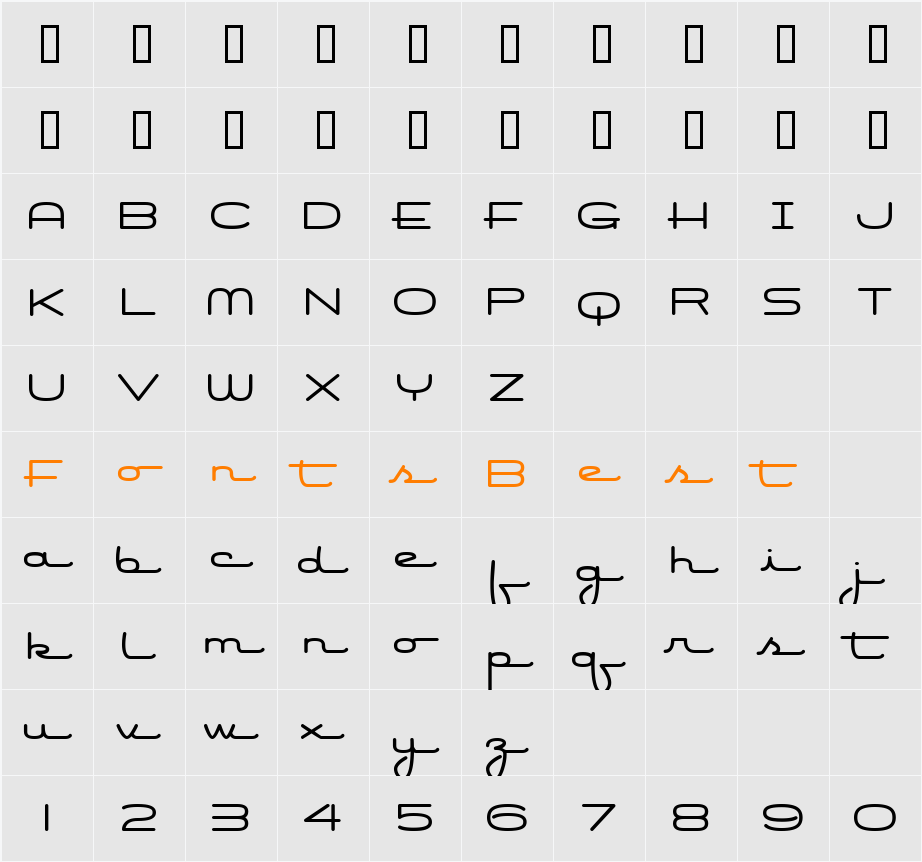 Air Conditioner Character Map