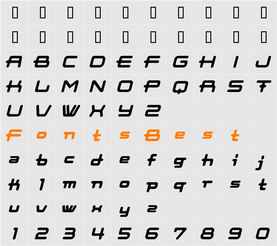 Cootnew Character Map