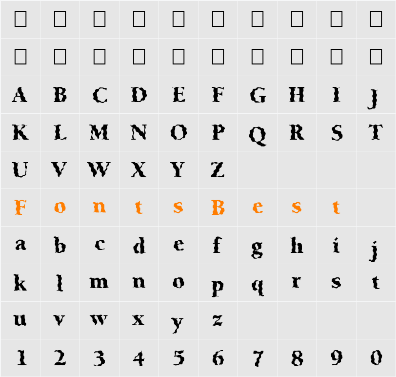 FZ ROMAN 24 WAVEY Character Map