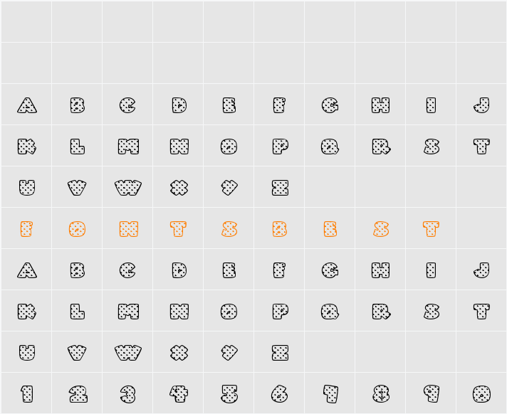 Fatty Heart Filled Character Map