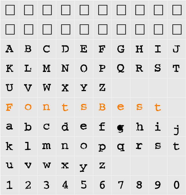 Crud Character Map