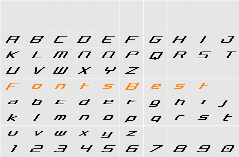 Concielian Light Italic Character Map