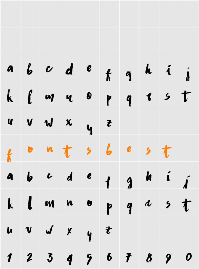 Asphalts Brush Character Map