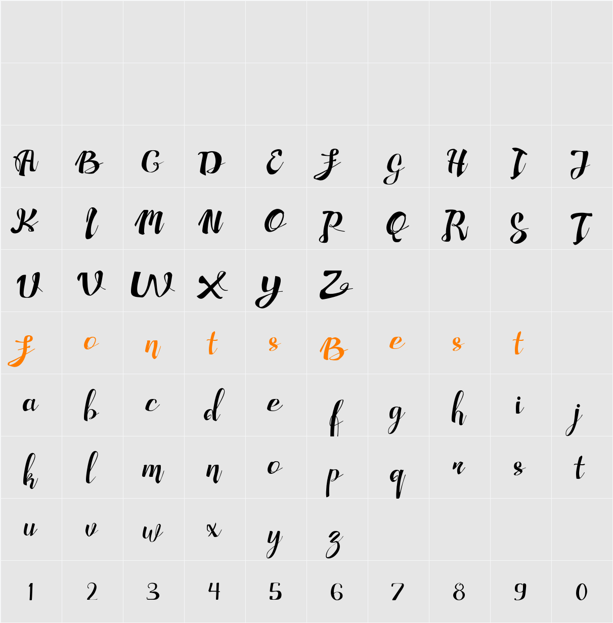 Adefebia Free Font Character Map