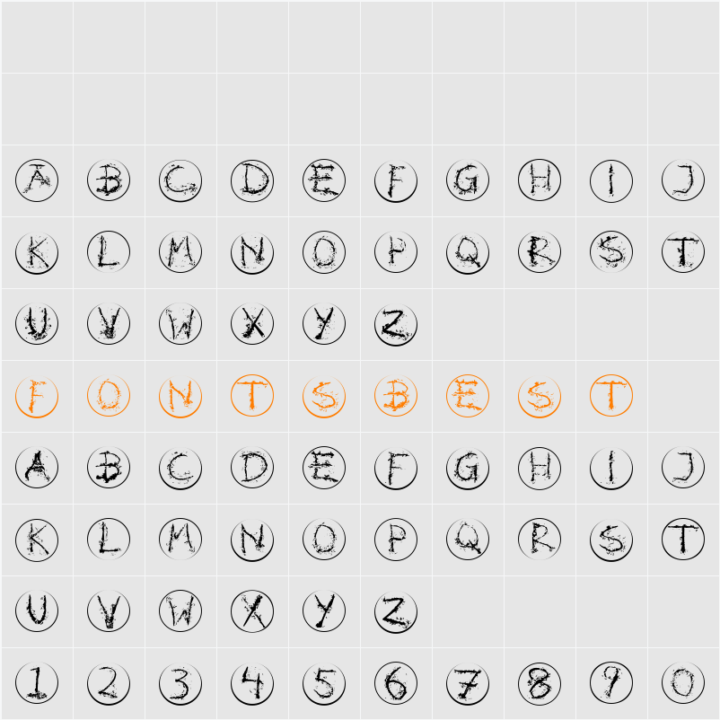 InkAlphabetRRings Character Map