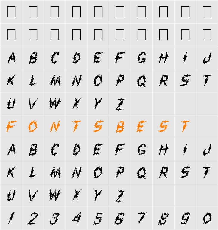 FZ UNIQUE 19 SPIKED Character Map