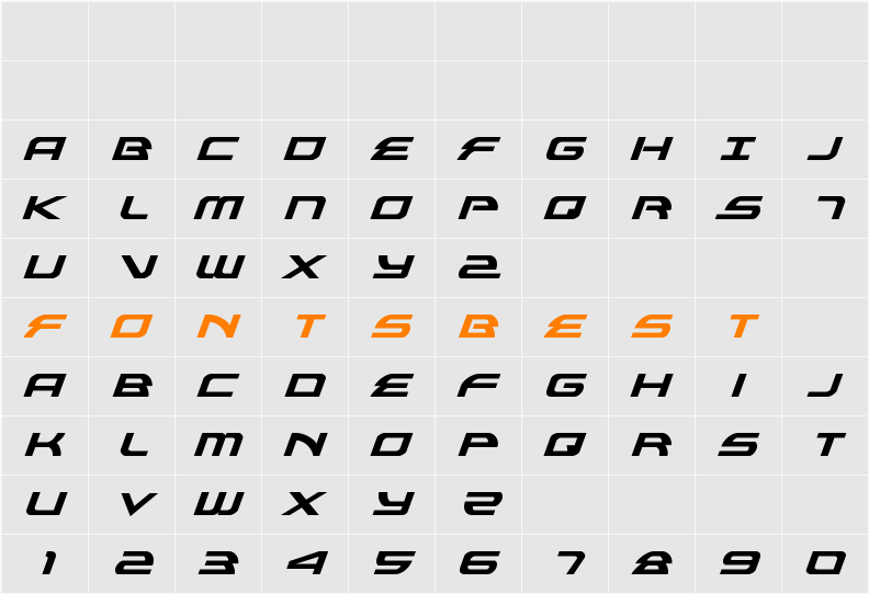 Alexis Italic Character Map