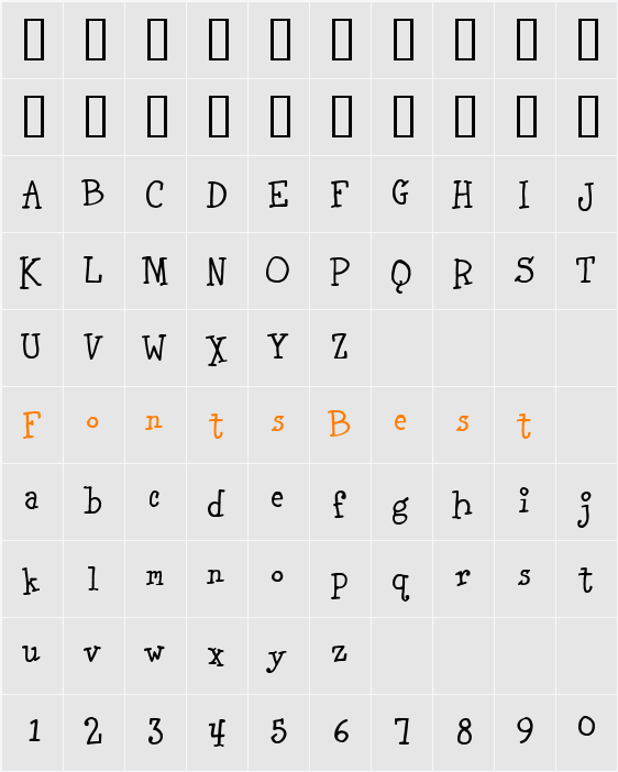 Carnation Character Map