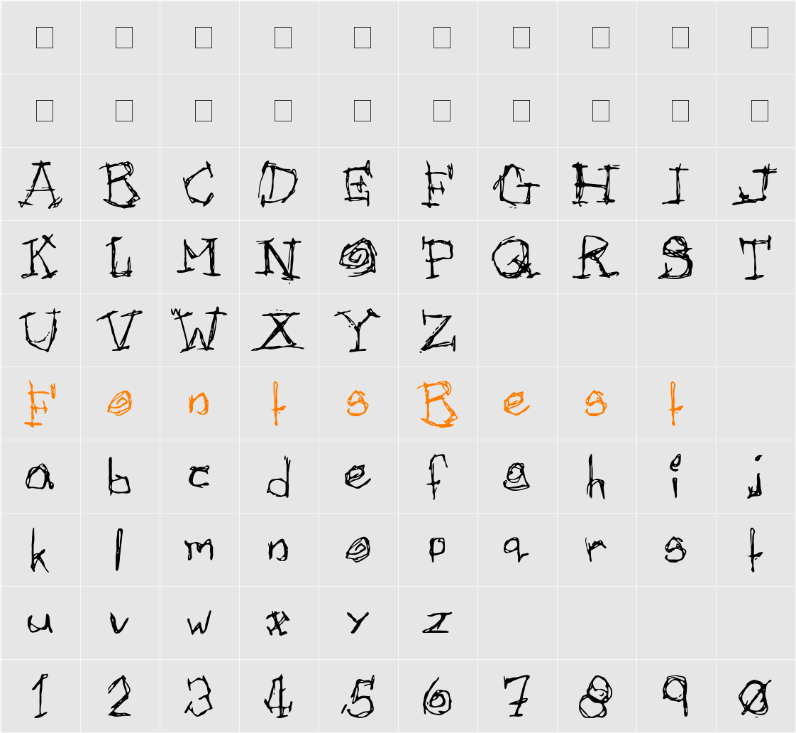 Afectionless Character Map