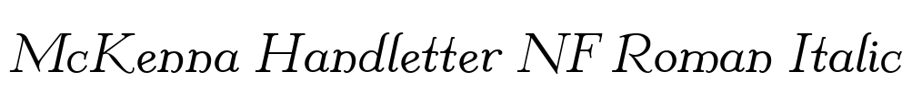 McKenna Handletter NF Roman Italic Font Image