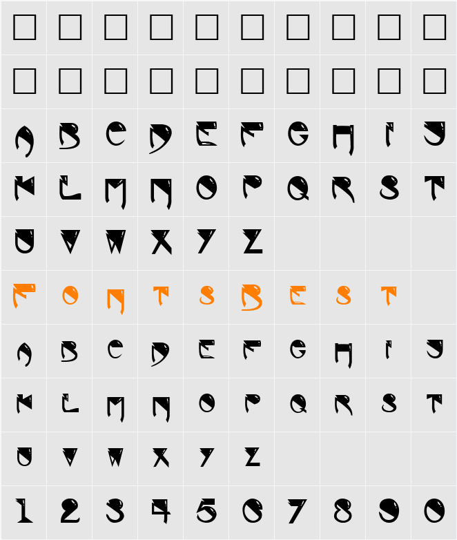 Alien Character Map