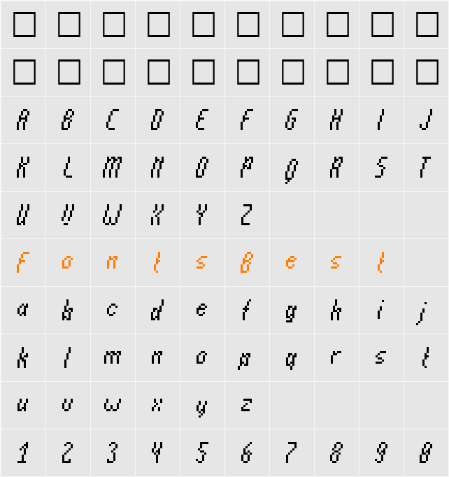 Annenski-Italic Character Map